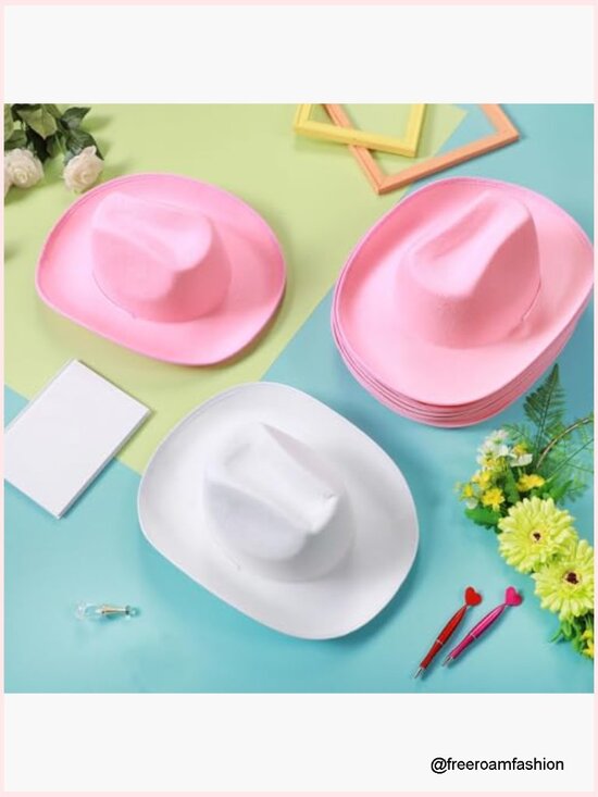 12 Pack Cowboy Hats for Women Wedding Party Favors Costume Accessories main image 6